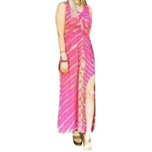 YFB Clothing Pink Tie Dye Sleeveless Maxi Dress Casual Summer XS